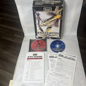 WWII‎ Fighters (PC, 1998) - CD-ROM - Big Box, game, inserts.  Jane's Combat Sim.